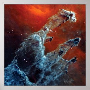 Poster Piliers JWST de la NASA de création Mid Infrarouge