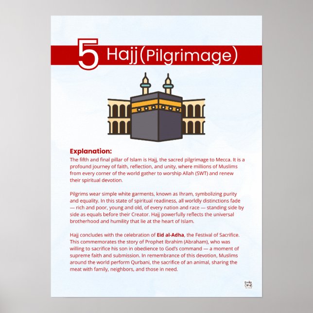 Poster Pillars of Islam - Hajj (Pilgrimage) Red (Devant)