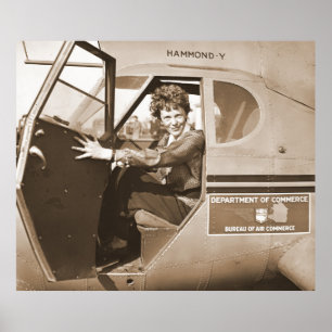 Poster Pilote Amelia Earhart 1936