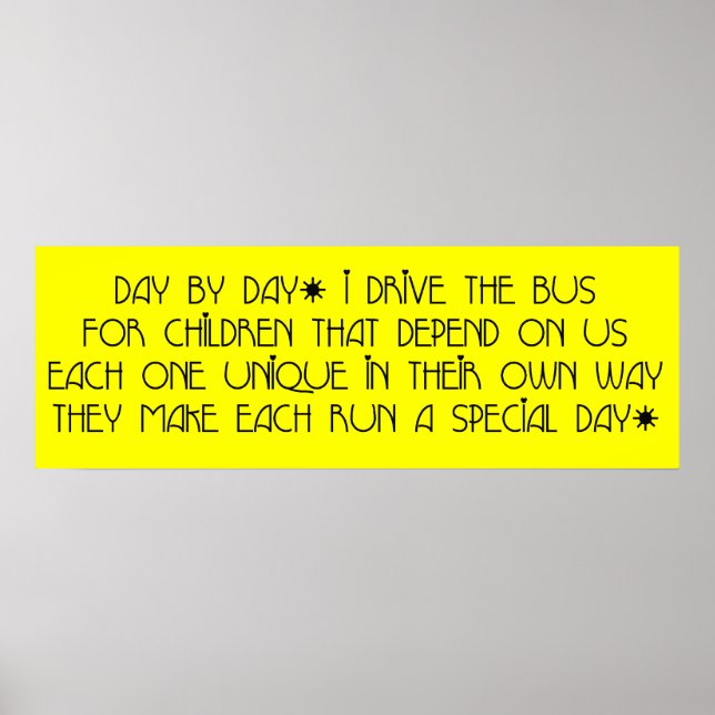 Poster Pilote de bus jour par jour (Devant)