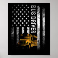 Pilote de bus Usa American Flag Funny Bus Driver C