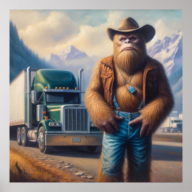 Poster Pilote de camion Bigfoot (Devant)