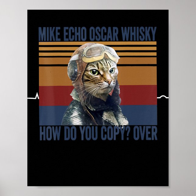 Poster Pilote de chat Mike Echo Oscar Whisky Costume cade (Devant)