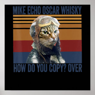 Poster Pilote de chat Mike Echo Oscar Whisky Costume cade