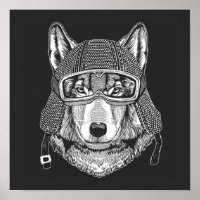 Pilote de motocyclette Wolf Dog