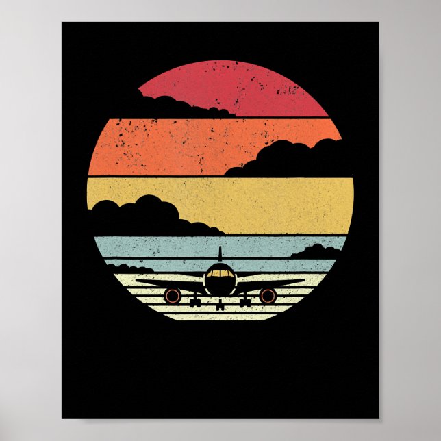 Poster Pilote de style avion (Devant)