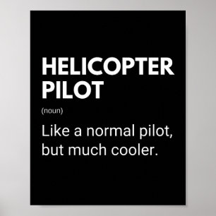 Poster Pilote d'hélicoptère Citation drôle