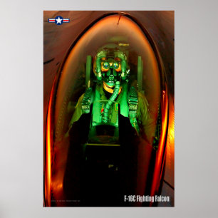 POSTER PILOTE FALCON DE COMBAT F-16C