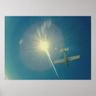 Poster pilote plat parfait de photo petit