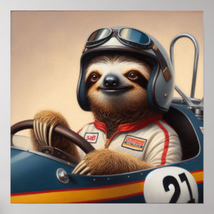 Poster Pilote Sloth Racecar