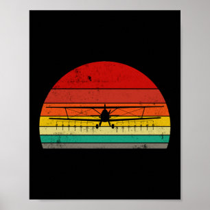 Poster Pilote Sunset AG rétro-rétro-duster vintage