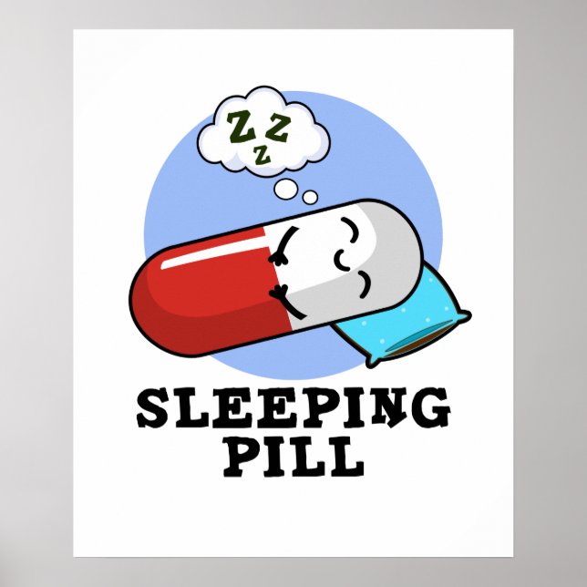 Poster Pilule de couchage amusant médicament jeu (Devant)