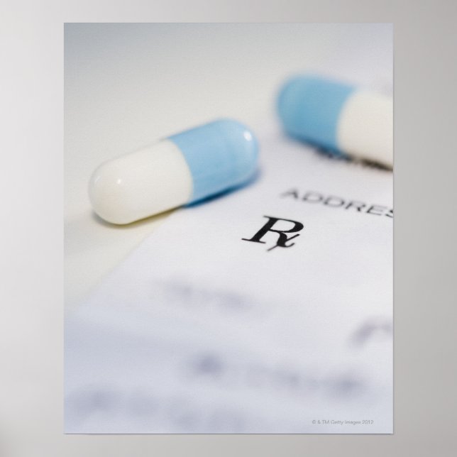 Poster Pilules sur ordonnance écrite (Devant)