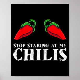Poster Piment Rouge Chaud Scy Nourriture Drôle Arrêtez De