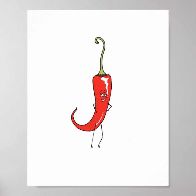 Poster Piment rouge drôle (Devant)