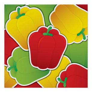 Poster Piments feux de circulation funky