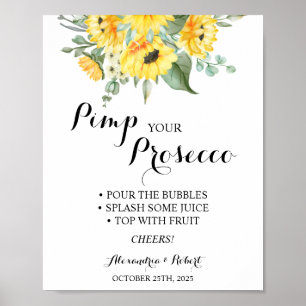 Poster Pimp your Prosecco Sunflowers Mariage de verdure
