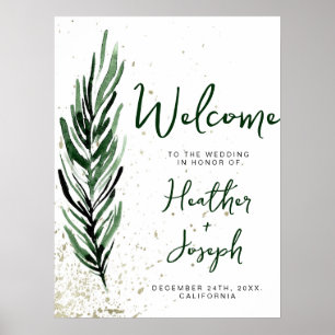 Poster Pin d'hiver et Mariage de Noël Gold