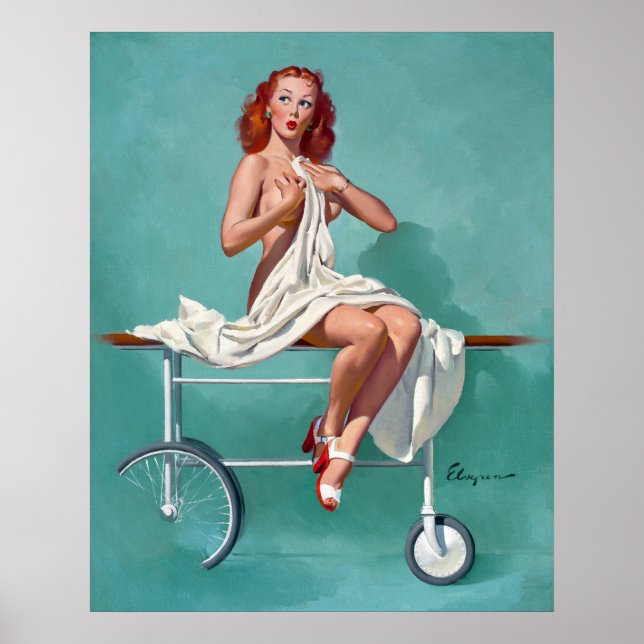 Poster Pin du patient de la tête rouge vers le haut (Devant)
