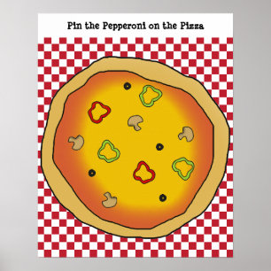 Poster Pin the Pepperoni on the Pizza Game