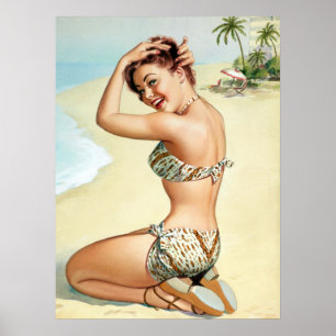 Poster Pin tropical de plage