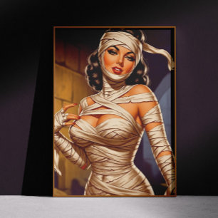 Poster Pin-up de momie vintage