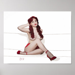 Poster Pin-up Girl, Red Passion