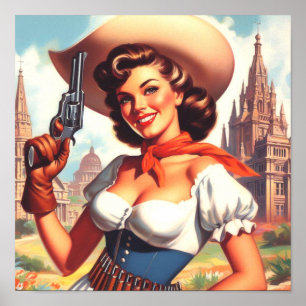 Poster Pin-up pays vintage