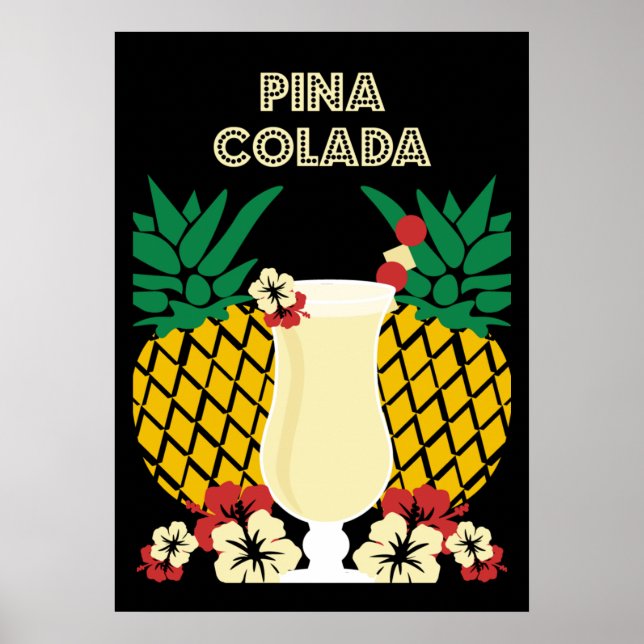 Poster Piña Colada Cocktail Dons (Devant)