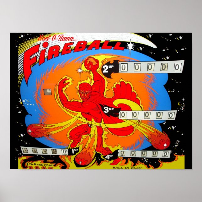 Poster Pinball Fireball (Devant)