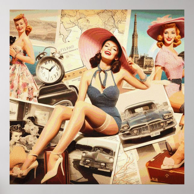 Poster Pinceau de mode vintage (Devant)