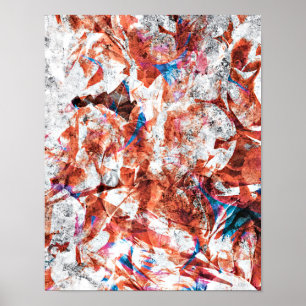 Poster Pinceau de peinture rouge abstrait art numérique m