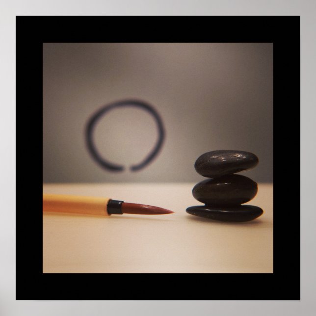 Poster Pinceau Zen Enso et Calligraphie (Devant)