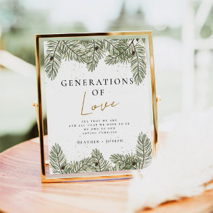 Poster Pine Festive Mariage Génération de l'amour signe