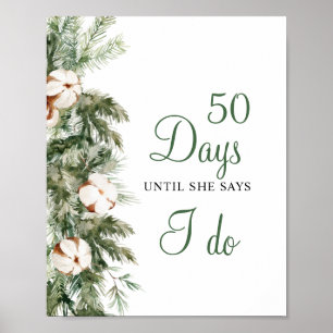 Poster Pine Hiver 50 Jours Jusqu'À Ce Que Je Fasse Fête d