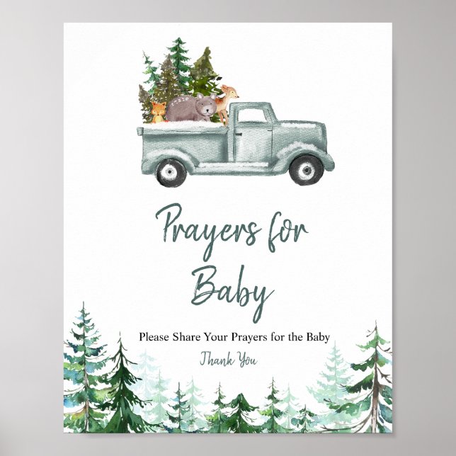 Poster Pine Trees Forêt Prières pour bébé Signal (Devant)