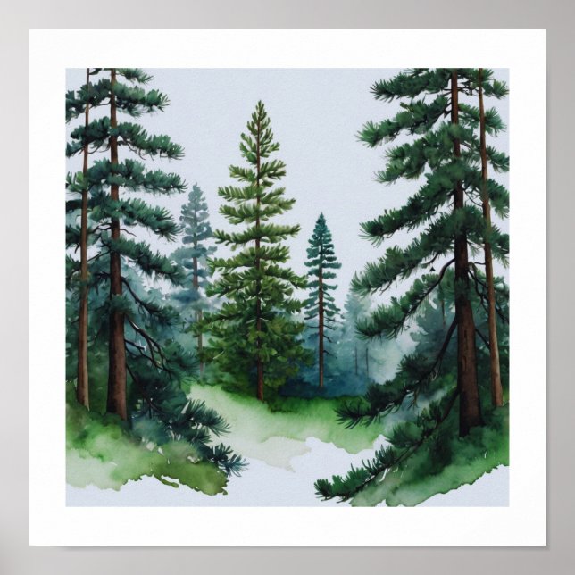 Poster Pine Trees Mur Art (Devant)