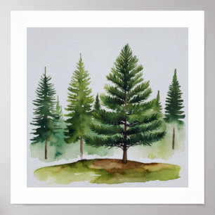 Poster Pine Trees Mur Art