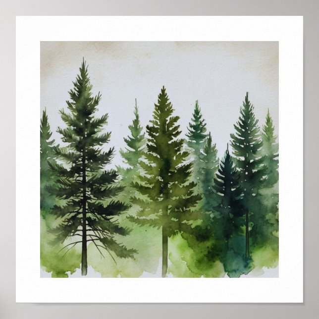 Poster Pine Trees Mur Art (Devant)