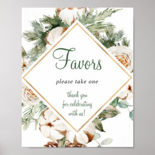 Poster Pine Winter Faveurs Fête des mariées SIGNE