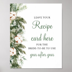 Poster Pine Winter Laisser Votre Fête des mariées Recette