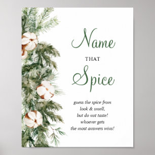 Poster Pine Winter Nom qui épice signe Fête des mariées