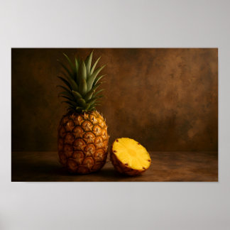 Poster Pineapple & Pineapple Slice Rustic Grunge Photo