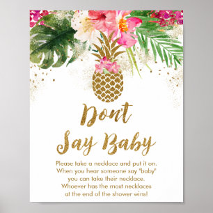Poster Pineapple Tropical Floral Ne pas dire Baby Game