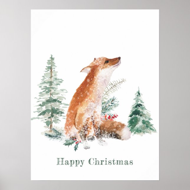 Poster Pinède de renard d'hiver (Devant)