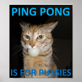Poster Ping Pong Est Pour Les Chattes