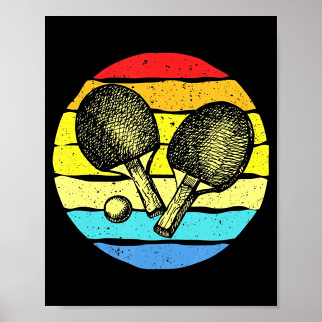 Poster Ping Pong Table Tennis Amateurs Retro (Devant)