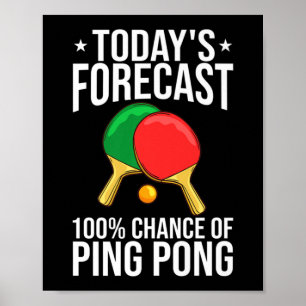 Poster Ping Pong Table Tennis Lecteur Balls Paddle Jeu