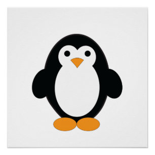 Poster Pingouin à caricature mignonne