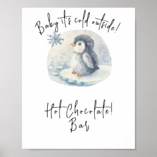 Poster Pingouin - Barre de chocolat chaud